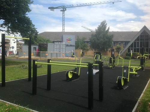 The outdoor green gym at Chase Farm Hospital