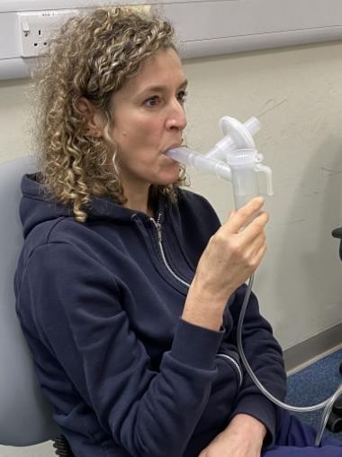 Figure two: Showing the correct administration of the nebuliser.