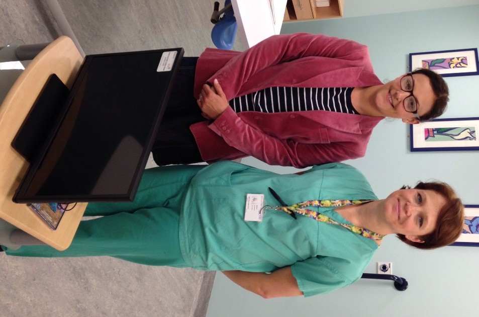 Maria Huant, head of hospital liaison for north and east London Sands, and Karolina Demetriou, midwife