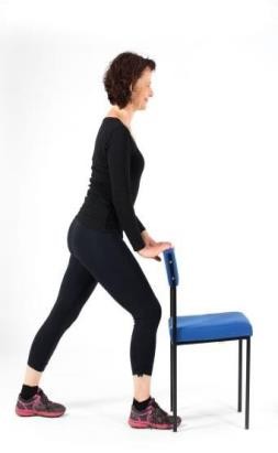 Woman demonstrating calf stretch