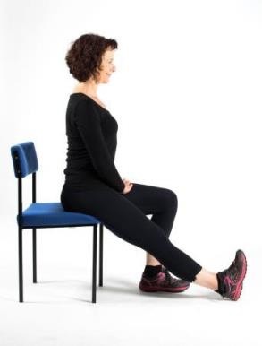 Woman demonstrating back of thigh stretch