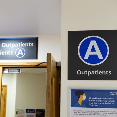 Outpatients department sign