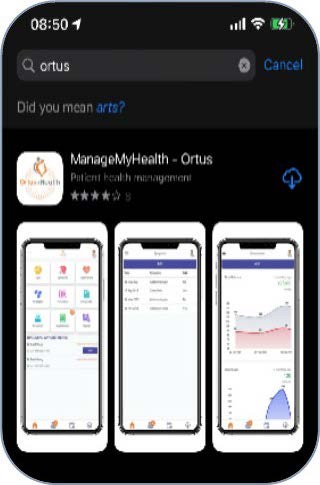 The application ‘ManageMyHealth – Ortus’