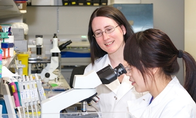 Professor Lucy Walker (left) with a member of her team, Chunjing Wang