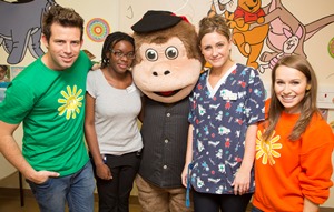 Milkshake team visit the children's ward