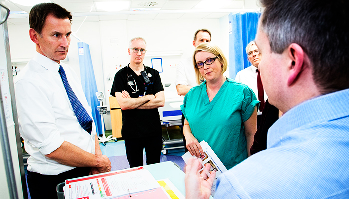 Neil Thompson, consultant paediatrician and Sarah Stanley, consultant nurse and sepsis lead, discuss our work with Jeremy Hunt