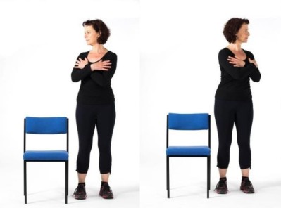 Woman demonstrating spine twist